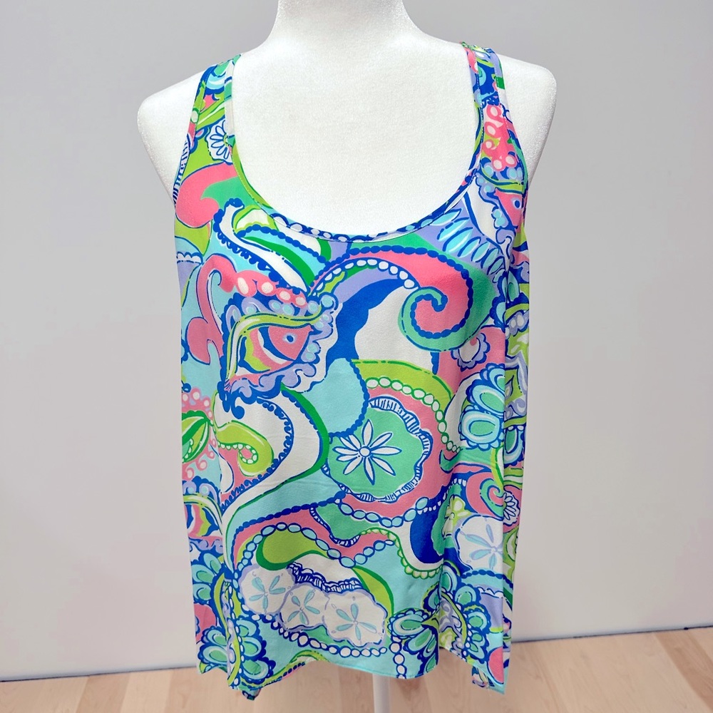Lilly Pulitzer silk tank top, size Medium